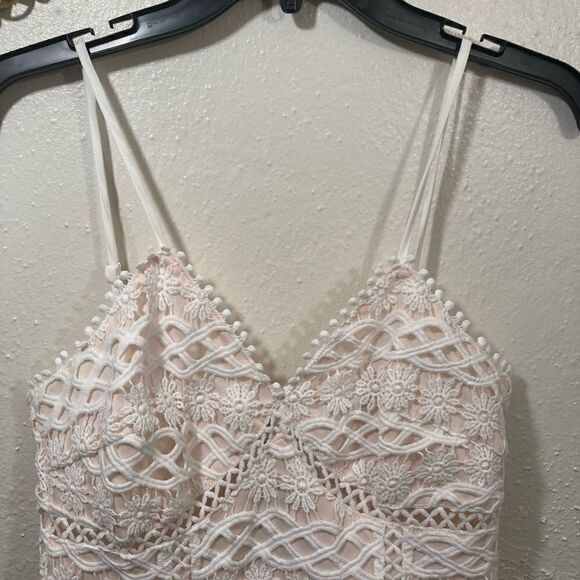 Net White Lace Cutout Dress - Picture 4 of 15